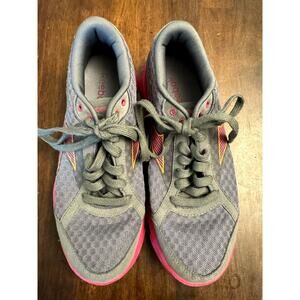 Reebok your flex dark grey and pink mesh sneakers women's size 7